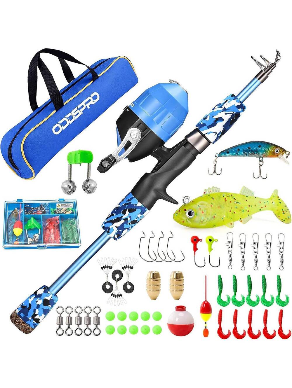 ODDSPRO Kids Telescopic Fishing Pole and Reel Combo Kit, fishing, children toy